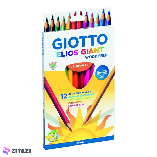 مدادرنگی 12 رنگ جیوتو Giotto مدل ELIOS GIANT