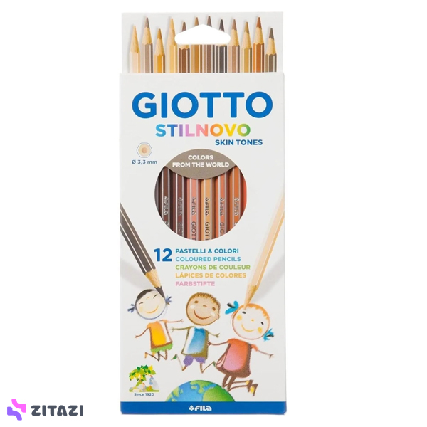 مدادرنگی 12 رنگ جیوتو Giotto مدل STILNOVO SKIN TONES