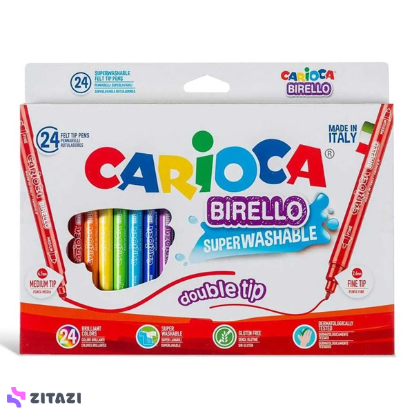 بسته 24 رنگ ماژیک نوک نمدی Carioca