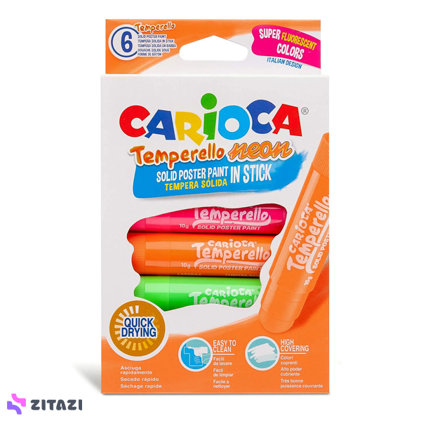 بسته 6 عددی رنگ پوستری Temperollo-Neon برند Carioca