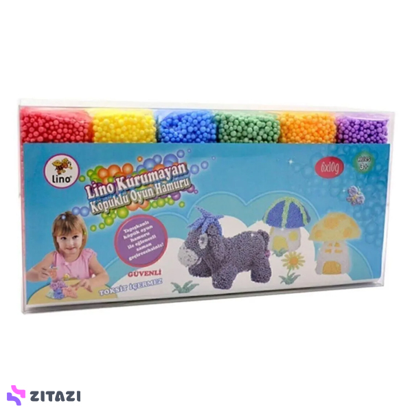 خمیربازی فومی 6 رنگ Carioca Lino