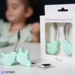ست قاشق و چنگال کودک Babyfeed طرح خرگوش سبز