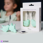 ست قاشق و چنگال کودک Babyfeed طرح خرگوش سبز