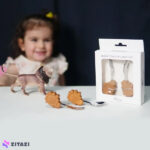 ست قاشق و چنگال کودک Babyfeed طرح شیر قهوه‌ای