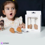 ست قاشق و چنگال کودک Babyfeed طرح شیر قهوه‌ای