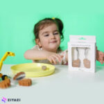 ست قاشق و چنگال کودک Babyfeed طرح شیر قهوه‌ای