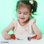 ست قاشق و چنگال کودک Babyfeed طرح شیر نارنجی