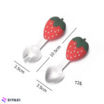 قاشق چنگال دسته سیلیکونی کودک jojobebek طرح توت فرنگی