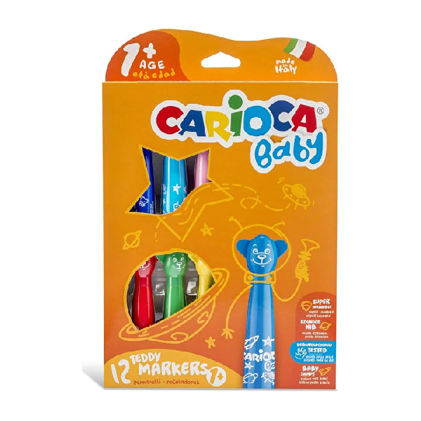 ماژیک نوک نمدی 12 رنگ کاریوکا مدل Jumbo Baby