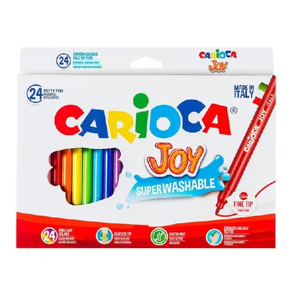 ماژیک نوک نمدی 24 رنگ کاریوکا مدل Joy به همراه دفتر رنگ آمیزی