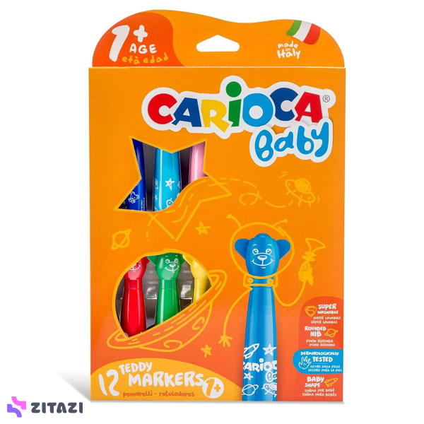 بسته 12 عددی ماژیک نوک نمدی Jumbo Baby برند Carioca