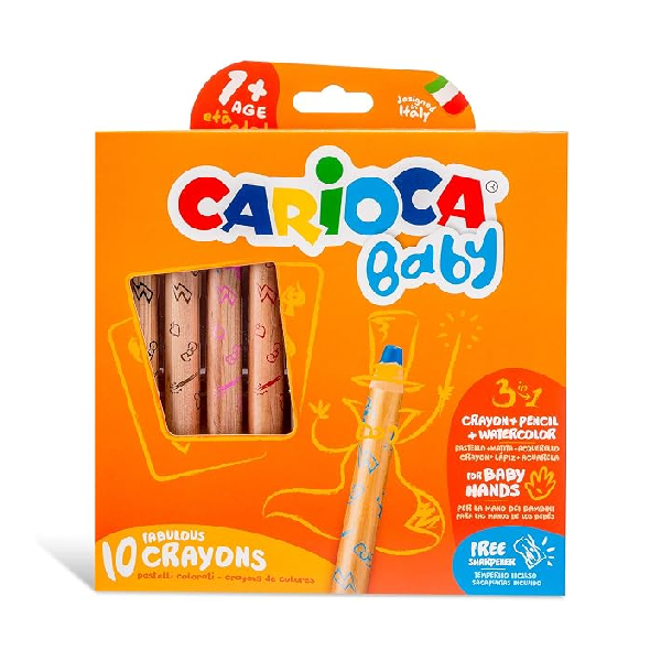 مداد رنگی 10 رنگ 3 در 1 کاریوکا مدل Jumbo Baby