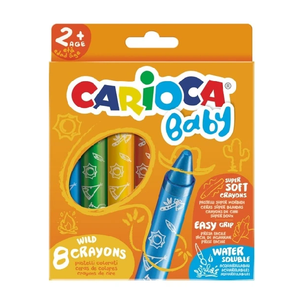 مداد شمعی 8 رنگ کاریوکا مدل Jumbo Baby