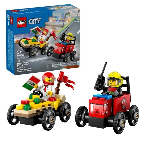 لگو سری سیتی مدل Pizza Cart vs. Fire Truck کد 60458