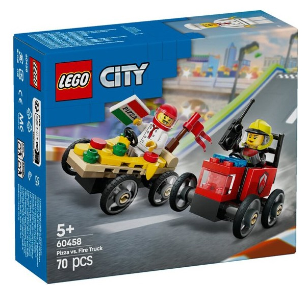 لگو سری سیتی مدل Pizza Cart vs. Fire Truck کد 60458