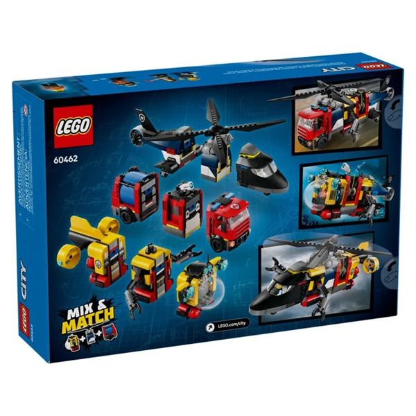 لگو سری سیتی مدل Helicopter, Fire Truck and Submarine Mix کد 60462