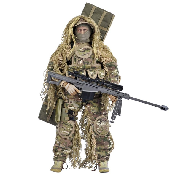 اکشن فیگور تک‌ تیر انداز مدل Jungle Sniper مقیاس 1/6 با تجهیزات نظامی کامل