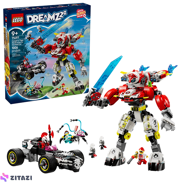 لگو سری دریمز مدل Mech Tiger Cooper and Hot Rod Zero کد 71497