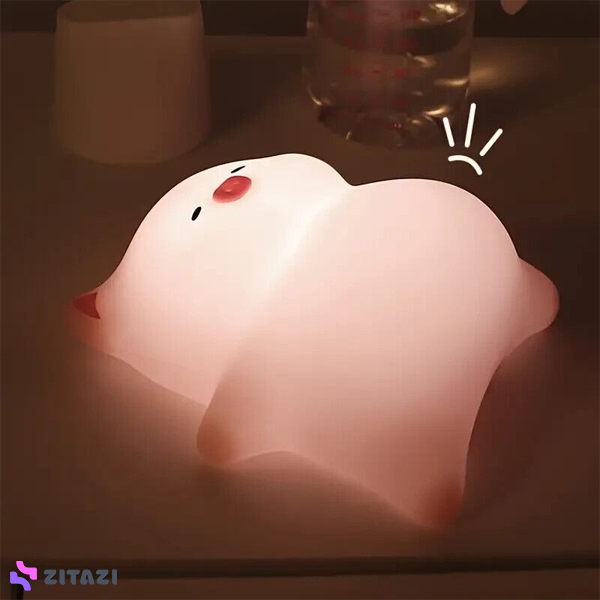 چراغ خواب سیلیکونی مدل خوک خوابیده