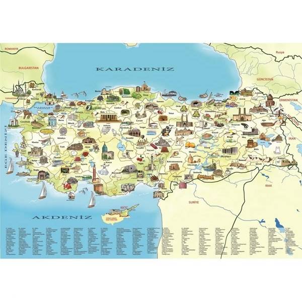 پازل 260 تکه آرت پازل طرح Turkey Culture Map 4288