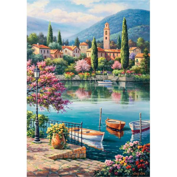 پازل 500 تکه آناتولین طرح Village Lake Afternoon کد 3597