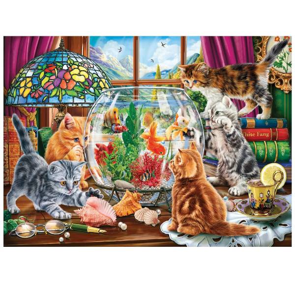 پازل 1000 تکه آناتولین طرح Kittens and Aquarium کد 1142