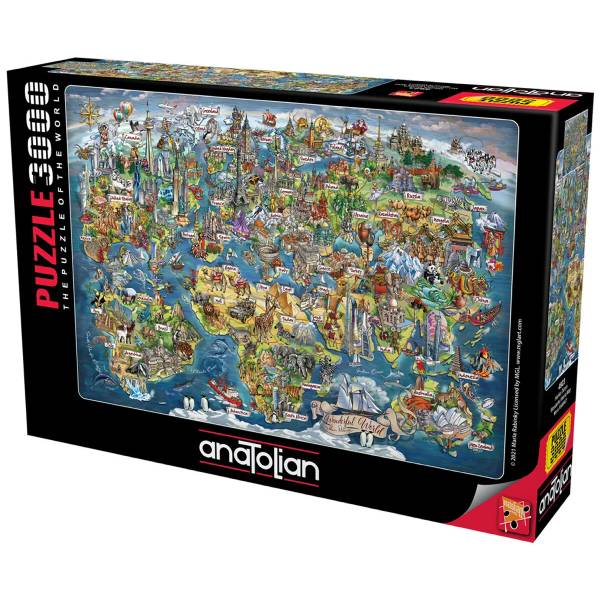 پازل 3000 تکه آناتولین طرح Wonderful World Map کد 4923