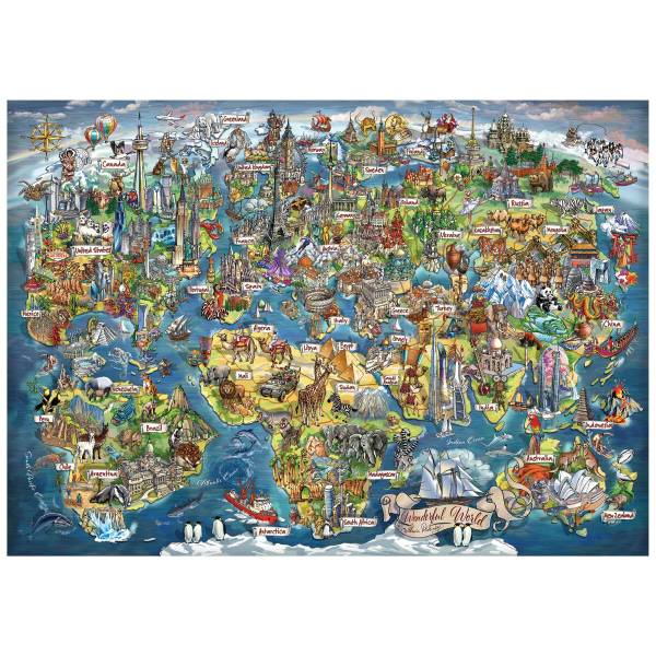 پازل 3000 تکه آناتولین طرح Wonderful World Map کد 4923
