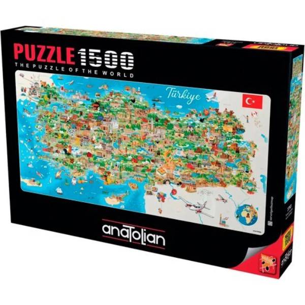 پازل 1500 تکه آناتولین طرح Türkiye Map کد 3793