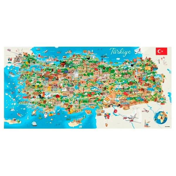 پازل 1500 تکه آناتولین طرح Türkiye Map کد 3793