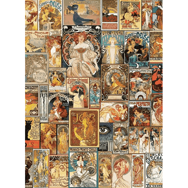 پازل 1500 تکه آرت پازل مدل Art Nouveau Poster Collage کد 5407