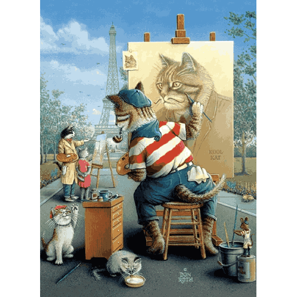 پازل 500 تکه آرت پازل طرح Painter Cat کد 5087