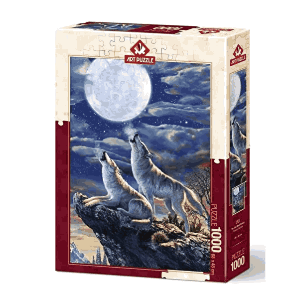پازل 1000 تکه آرت پازل طرح Full Moon Wolves کد 5217