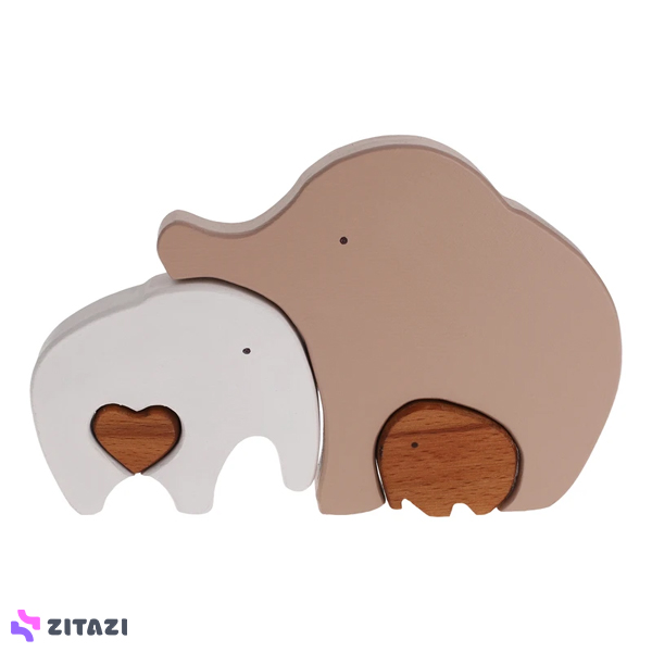 اسباب بازی چوبی مدل فیل بسته 3 عددی کد 01
