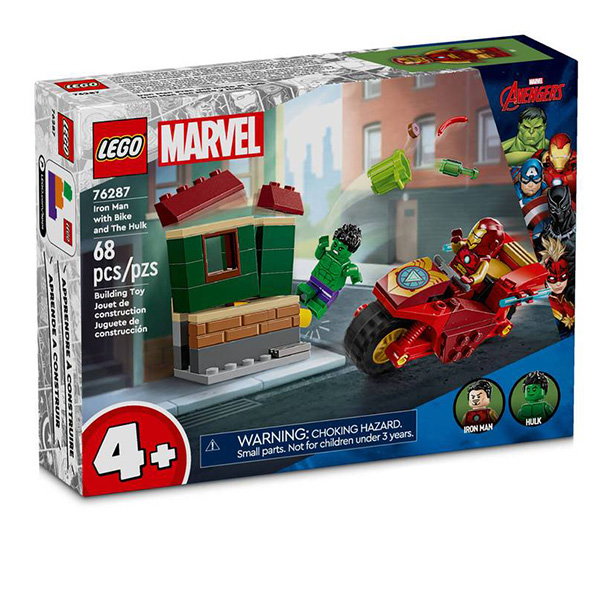 لگو سری مارول مدل Iron Man with Bike and The Hulk کد 76287