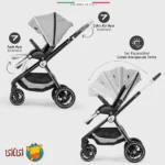 کالسکه تراول سیستم اله‌له مدل Lula رنگ مشکی طوسی