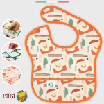 پیش‌بند کودک اله‌له ضدآب و ضدلک با جیب مدل اشکال (مناسب برای ۶ تا ۲۴ ماه)