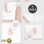ست خواب ۶ تکه کودک اله‌له مدل Space رنگ پودری (صورتی ملایم)