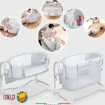 تخت کنار مادری ۳کاره برقی و اتومات اله‌له مدل Nova رنگ خاکستری