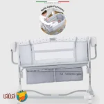تخت کنار مادری ۳کاره برقی و اتومات اله‌له مدل Nova رنگ خاکستری