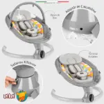 صندلی حمل نوزاد برقی و اتوماتیک الهله مدل Sette رنگ طوسی