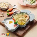 ست 4 تیکه غذاخوری سیلیکونی کودک جوجوببک jojobebek silicone طرح خرگوش