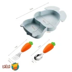 ست 4 تیکه غذاخوری سیلیکونی کودک جوجوببک jojobebek silicone طرح خرگوش