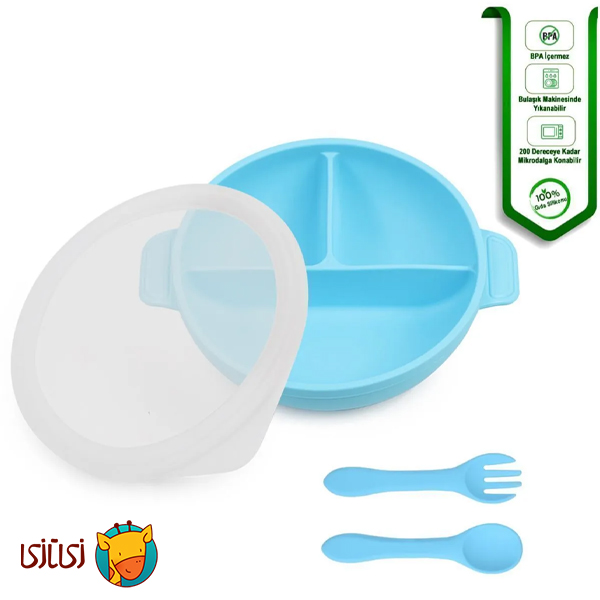 ست 8 تکه غذاخوری سیلیکونی کودک jojobebek آبی