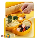 ست ظرف سیلیکونی و قاشق و چنگال استیل سیلیکونی jojobebek مدل جوجه