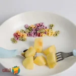 ست قاشق و چنگال بچگانه استیل دسته سیلیکونی jojobebek مدل ماهی جعبه دار (سبز)