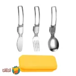 ست قاشق، چنگال و چاقوی استیل تاشو کودک jojobebek مدل مسافرتی به همراه جعبه