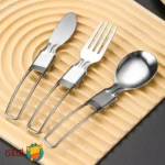 ست قاشق، چنگال و چاقوی استیل تاشو کودک jojobebek مدل مسافرتی به همراه جعبه