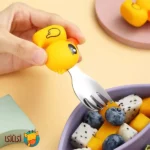 ست چنگال و قاشق بچگانه استیل jojobebek مدل اردک زرد