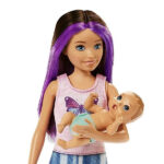 عروسک باربی با شغل پرستار کودک Skipper Babysitter کد HJY33